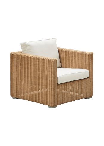 Cane-line - Armchair - Chester Lounge Chair - Frame: Cane-line Weave, Natural / Cushion: Cane-line Natté, White