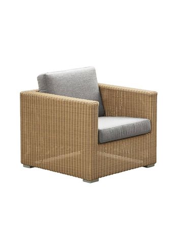 Cane-line - Armchair - Chester Lounge Chair - Frame: Cane-line Weave, Natural / Cushion: Cane-line Natté, Light Grey
