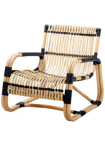 Cane-line - Lounge stoel - Curve Lounge Chair Indoor - Natural w/black bindings - Rattan