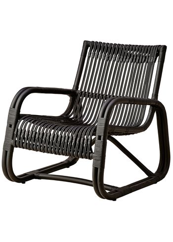 Cane-line - Lounge stoel - Curve Lounge Chair Indoor - Black - Rattan