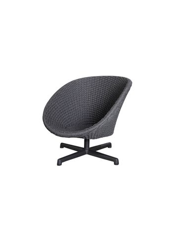 Cane-line - Lounge stoel - Peacock lounge drejestol - Frame: Cane-line Soft Rope, Dark grey