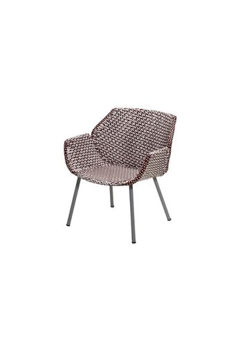 Cane-line - Lounge stoel - Vibe - Lounge Chair - Light Gray/Bordeaux/Pink/Woven