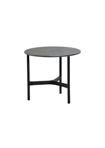 Cane-line - Table lounge - Twist Coffee Table - Small - Base: Lava Grey, Aluminium / Top: Fossil Black, Ceramic