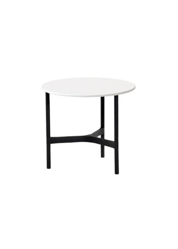 Cane-line - Mesa de sala de estar - Twist Coffee Table - Small - Base: Lava Grey, Aluminium / Top: White, Cane-line HI-Core