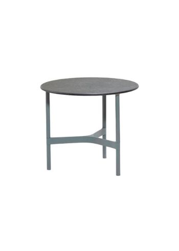 Cane-line - Mesa de sala de estar - Twist Coffee Table - Small - Base: Light Grey, Aluminium / Top: Fossil Black, Ceramic