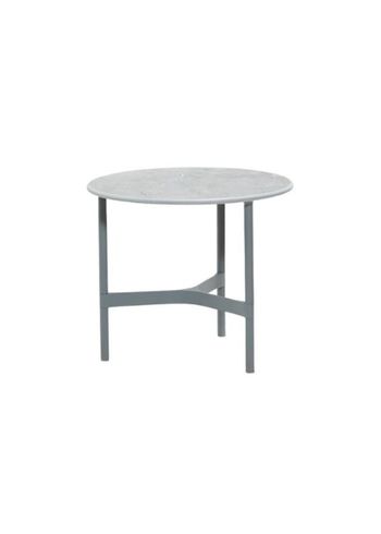 Cane-line - Lounge table - Twist Coffee Table - Small - Base: Light Grey, Aluminium / Top: Fossil Grey, Ceramic