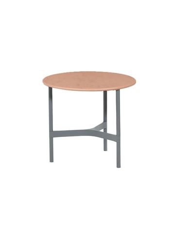 Cane-line - Mesa de sala de estar - Twist Coffee Table - Small - Base: Light Grey, Aluminium / Top: Terracotta, Ceramic