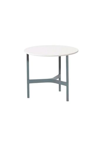 Cane-line - Mesa de sala de estar - Twist Coffee Table - Small - Base: Light Grey, Aluminium / Top: White, Cane-line HI-Core