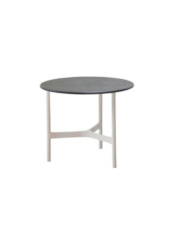 Cane-line - Lounge bord - Twist Coffee Table - Small - Base: White, Aluminium / Top: Fossil Black, Ceramic