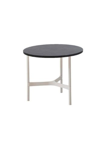 Cane-line - Mesa de sala de estar - Twist Coffee Table - Small - Base: White, Aluminium / Top: HPL, Dark Grey Structure