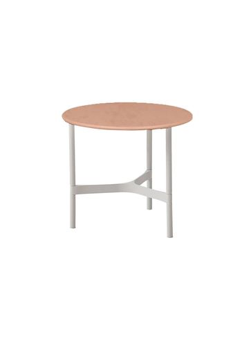 Cane-line - Mesa de sala de estar - Twist Coffee Table - Small - Base: White, Aluminium / Top: Terracotta, Ceramic