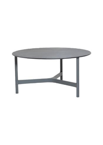 Cane-line - Lounge table - Twist Coffee Table - Light Grey, Aluminium / Fossil Black, Ceramic - Large