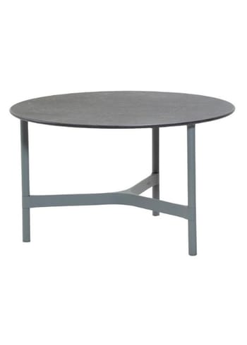 Cane-line - Table lounge - Twist Coffee Table - Light Grey, Aluminium / Fossil Black, Ceramic - Medium