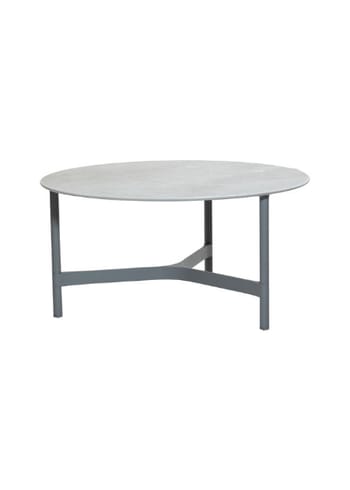 Cane-line - Table lounge - Twist Coffee Table - Light Grey, Aluminium / Fossil Grey, Ceramic - Large