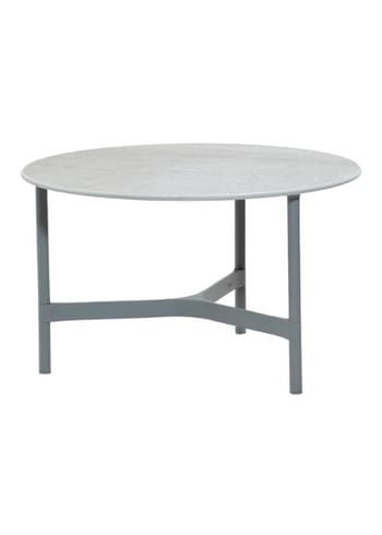 Cane-line - Lounge table - Twist Coffee Table - Light Grey, Aluminium / Fossil Grey, Ceramic - Medium