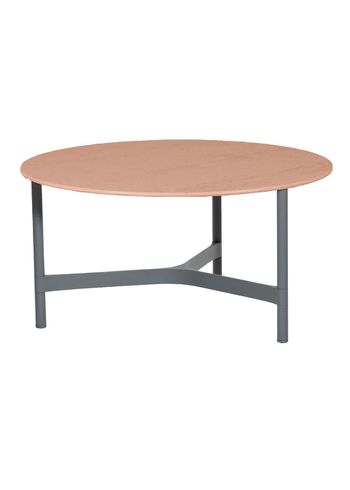 Cane-line - Table lounge - Twist Coffee Table - Light Grey, Aluminium / Terracotta, Ceramic - Large