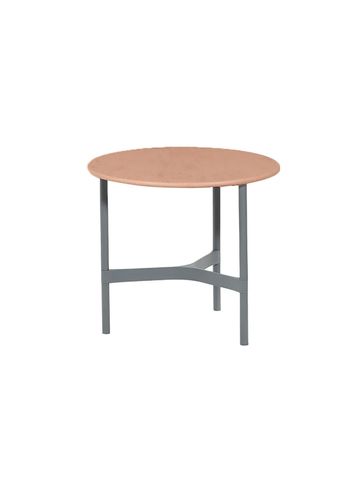 Cane-line - Table lounge - Twist Coffee Table - Light Grey, Aluminium / Terracotta, Ceramic - Small