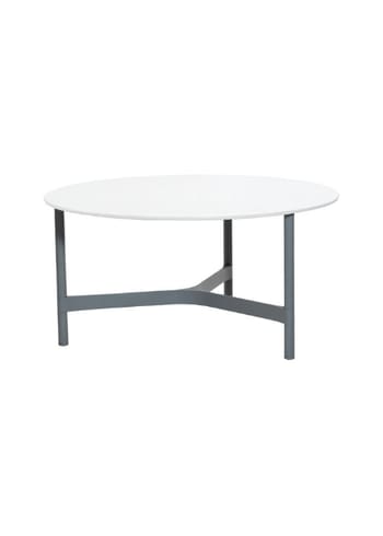 Cane-line - Lounge bord - Twist Coffee Table - Light Grey, Aluminium / White, Cane-line HI-Core - Large