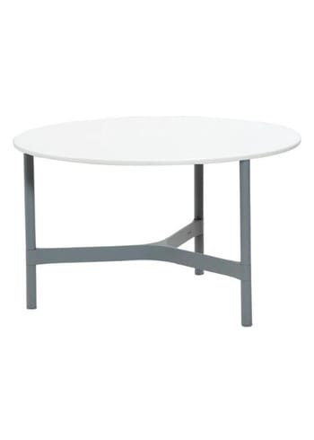 Cane-line - Lounge bord - Twist Coffee Table - Light Grey, Aluminium / White, Cane-Line HI-Core - Medium