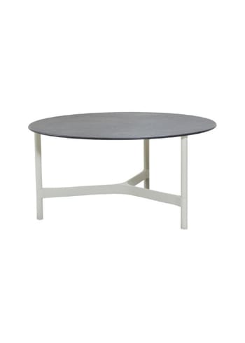 Cane-line - Table lounge - Twist Coffee Table - White, Aluminium / Fossil Black, Ceramic - Large
