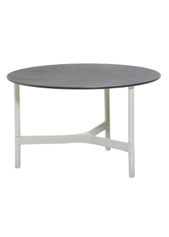 Cane-line - Lounge table - Twist Coffee Table - White, Aluminium / Fossil Black, Ceramic - Medium