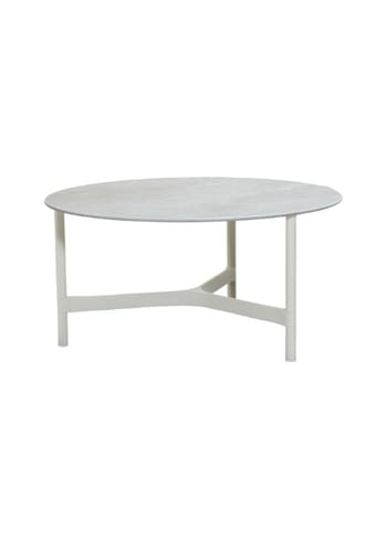 Cane-line - Lounge bord - Twist Coffee Table - White, Aluminium / Fossil Grey, Ceramic - Large