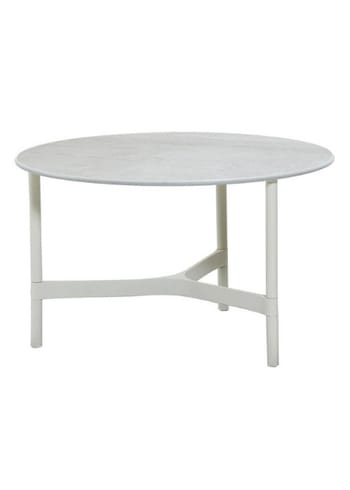 Cane-line - Lounge table - Twist Coffee Table - White, Aluminium / Fossil Grey, Ceramic - Medium