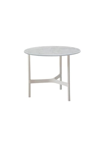 Cane-line - Lounge table - Twist Coffee Table - White, Aluminium / Fossil Grey, Ceramic - Small