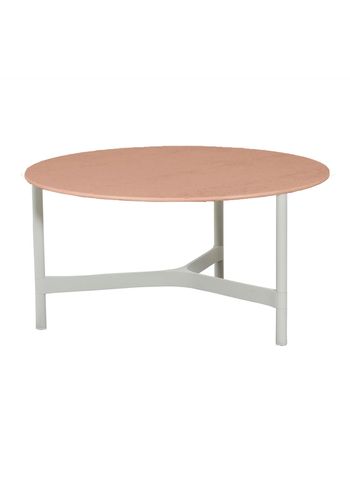 Cane-line - Lounge table - Twist Coffee Table - White, Aluminium / Terracotta, Ceramic - Large