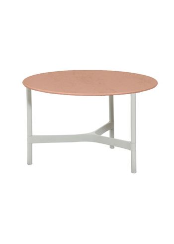 Cane-line - Table lounge - Twist Coffee Table - White, Aluminium / Terracotta, Ceramic - Medium