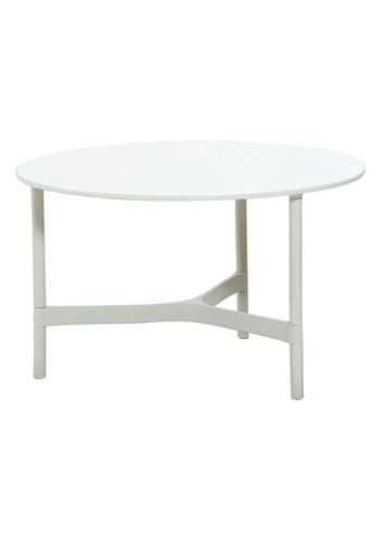 Cane-line - Lounge bord - Twist Coffee Table - White, Aluminium / White, Cane-line HI-Core - Medium