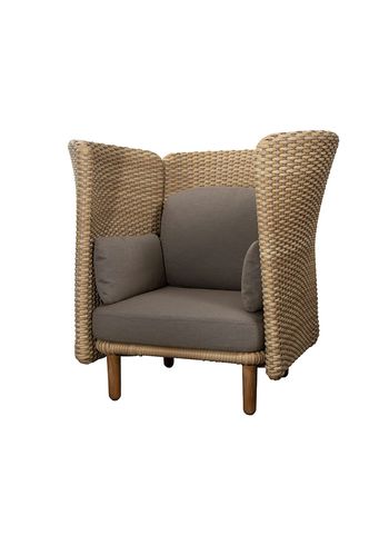 Cane-line - Cadeira de banho - Arch Lounge Chair w. High Arm/Backrest - Natural/Taupe, Cane-line Flat Weave
