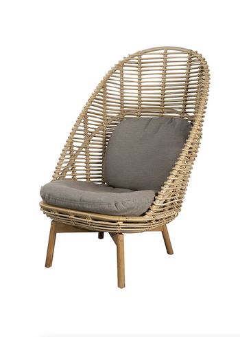 Cane-line - Loungesessel - Hive Highback Chair - Seat: Natural, Cane-line Weave UT 3 / Cushion: Taupe, Cane-line AirTouch