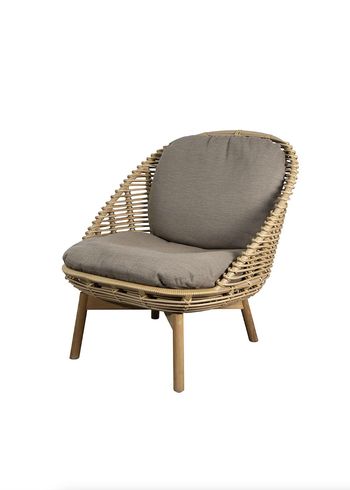 Cane-line - Tumbona - Hive Lounge Chair - Seat: Natural, Cane-line Weave UT 3 / Cushion: Taupe, Cane-line AirTouch