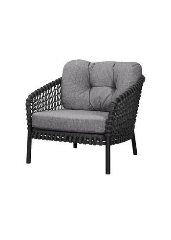 Cane-line - Chaise lounge - Ocean Large Lounge Chair - Cane-line Soft Rope, Dark Gr