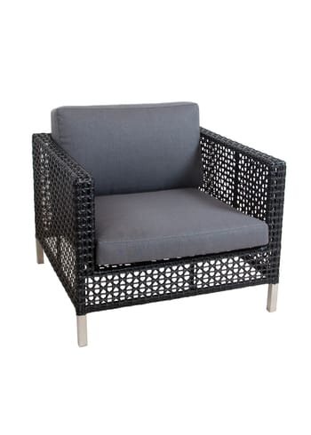 Cane-line - Lounge stoel - Connect Lounge Chair 5499T - Stol: Black/Graphite Cane-line Weave / Hynde: Grey, Cane-line Natté