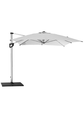 Cane-line - Ombrelle - Hyde luxe Tilt Parasol incl. foot - Aluminium w/Dusty white fabric and anodized parasol pole - B400