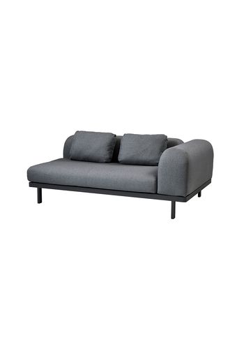 Cane-line - Couch - Cane-line 2 seater sofa module - Sofa: Grey Cane-line AirTouch / Back: Grey Cane-line AirTouch / Side: Grey Cane-line AirTouch