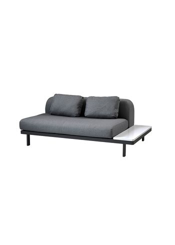 Cane-line - Sofá-lounge - Space 2 seater sofa module - Sofa: Grey Cane-line AirTouch / Back: Grey Cane-line AirTouch / Side: White Cane-line HI-Core
