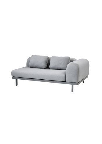 Cane-line - Couch - Cane-line 2 seater sofa module - Sofa: Light Grey Cane-line AirTouch / Back: Light Grey Cane-line AirTouch / Side: Light Grey Cane-line AirTouch