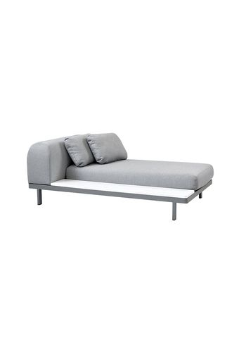 Cane-line - Lounge-sohva - Space 2 seater sofa module - Sofa: Light Grey Cane-line AirTouch / Back: White Cane-line HI-Core / Side: Light Grey Cane-line AirTouch