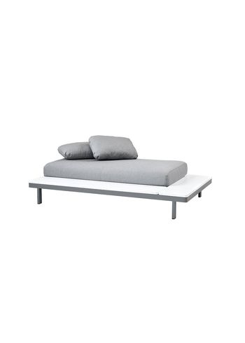 Cane-line - Sofá-lounge - Space 2 seater sofa module - Sofa: Light Grey Cane-line AirTouch / Back: White Cane-line HI-Core / Side: White Cane-line HI-Core