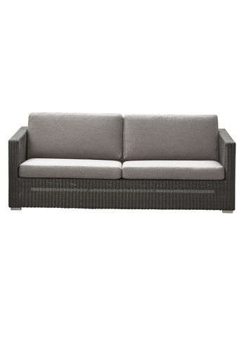 Cane-line - Couch - Chester 3 seater - Frame: Cane-line Weave, Graphite / Cushion: Cane-line Natté, Taupe