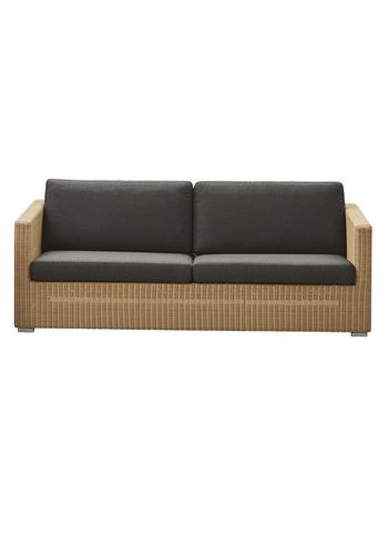 Cane-line - Couch - Chester 3 seater - Frame: Cane-line Weave, Natural / Cushion: Cane-line Natté, Black