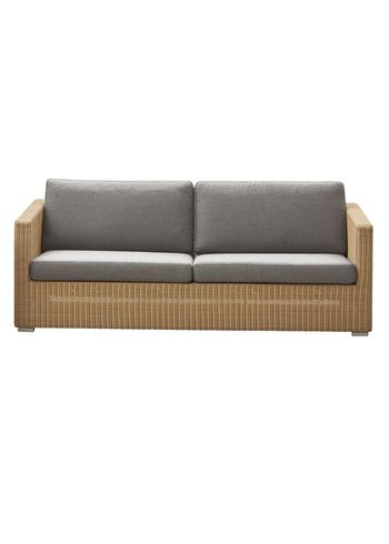 Cane-line - Couch - Chester 3 seater - Frame: Cane-line Weave, Natural / Cushion: Cane-line Natté, Taupe