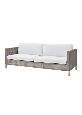 Cane-line - Couch - Connect 3 Seater - Sofa: Taupe Cane-line Weave / Cushion: White Cane-line Natté