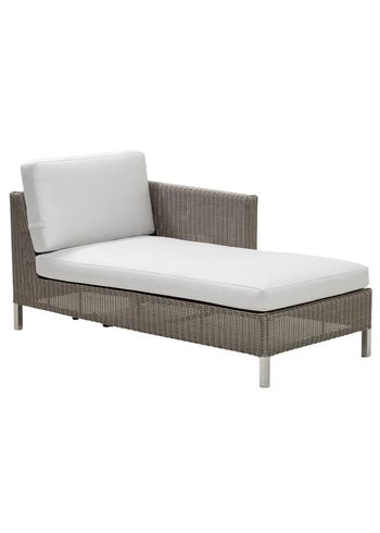 Cane-line - Couch - Connect Modules - Sofa Chaise Lounge Module Left w/White Cane-line Natté Cushion