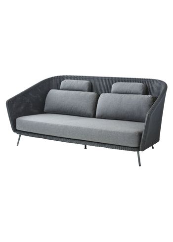 Cane-line - Couch - Mega 2-pers. sofa, inkl. grå hyndesæt - Cane-line Weave, Graphite