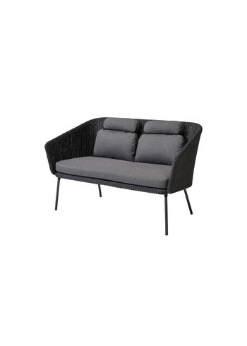 Cane-line - Couch - Mega bænk inkl. grå hyndesæt - Cane-line Weave, Graphite