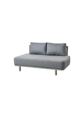 Cane-line - Couch - Moments 2 Seater Sofa Module - Frame: Grey Cane-line Soft Rope / Cushion: Grey Cane-line SoftTouch